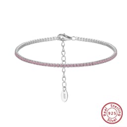 ORSA JEWELS Authentic 925 Sterling Silver Tennis Bracelet Fashion Black&Pink&Blue 4A Zirconia Bracelet Jewelry for Women SB190