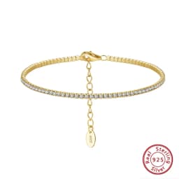 ORSA JEWELS Authentic 925 Sterling Silver Tennis Bracelet Fashion Black&Pink&Blue 4A Zirconia Bracelet Jewelry for Women SB190