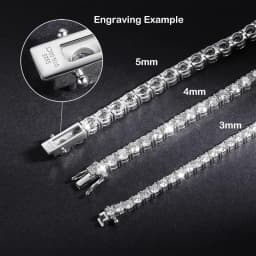 EWYA 3mm 4mm 5mm Moissanite Tennis Bracelet for Women Men 925 Silver Plated 18k Gold Pass Diamond Tester Link Bracelets Bangle