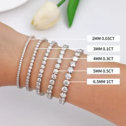 EWYA 3mm 4mm 5mm Moissanite Tennis Bracelet for Women Men 925 Silver Plated 18k Gold Pass Diamond Tester Link Bracelets Bangle