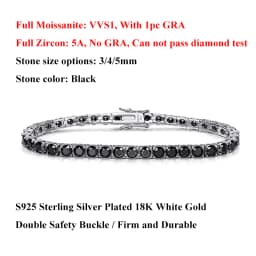 EWYA 3mm 4mm 5mm Moissanite Tennis Bracelet for Women Men 925 Silver Plated 18k Gold Pass Diamond Tester Link Bracelets Bangle