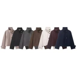 Women's Autumn Winter Stand Collar Woolen Jackets Spring Female Single Breasted Loose Long Sleeve Coats Lady Elegant Short Outwe