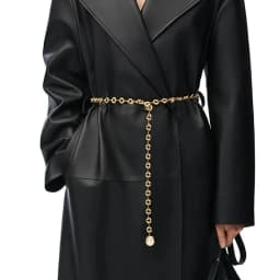 Round Light Gold Waist Chain Coat, Thin Chain Waist Belt, Women's Metal Chain Waist Belt