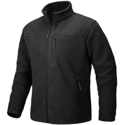 TACVASEN Men's Thermal Warm Fleece Jacket Stand Collar Full Zip Windbreaker Multiple-pockets Outerwear Working Hiking Coat