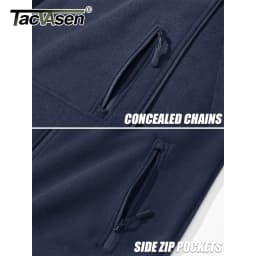 TACVASEN Men's Thermal Warm Fleece Jacket Stand Collar Full Zip Windbreaker Multiple-pockets Outerwear Working Hiking Coat