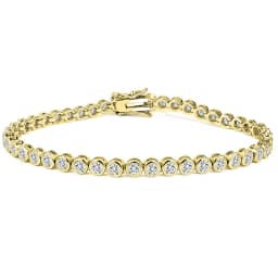 Lnngy 3MM 0.1CT Bezel Moissanite Tennis Bracelet For Women Exquisite 14K Gold Filled Round Bubble Lab Diamond Bracelet Jewelry