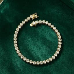 Lnngy 3MM 0.1CT Bezel Moissanite Tennis Bracelet For Women Exquisite 14K Gold Filled Round Bubble Lab Diamond Bracelet Jewelry