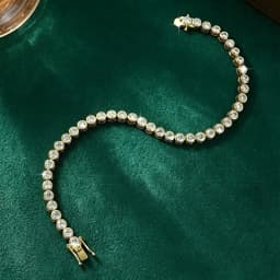 Lnngy 3MM 0.1CT Bezel Moissanite Tennis Bracelet For Women Exquisite 14K Gold Filled Round Bubble Lab Diamond Bracelet Jewelry