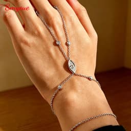 Smyoue Marquise Cut Bubbles Moissanite Bracelets for Women Adjustable 14-19cm Lab Grown Diamond Chain Pure S925 Silver Jewelry