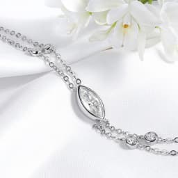 Smyoue Marquise Cut Bubbles Moissanite Bracelets for Women Adjustable 14-19cm Lab Grown Diamond Chain Pure S925 Silver Jewelry