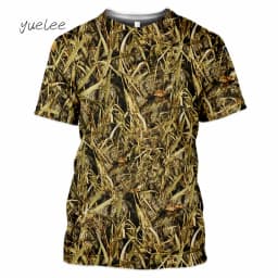 Novelty Men's T-Shirt 3D Woods Hunting Camouflage Print Short-Sleeved T-Shirt Outdoor Sports Tops Summer Men's Casual T-Shirt