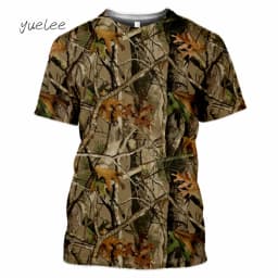 Novelty Men's T-Shirt 3D Woods Hunting Camouflage Print Short-Sleeved T-Shirt Outdoor Sports Tops Summer Men's Casual T-Shirt