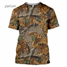 Novelty Men's T-Shirt 3D Woods Hunting Camouflage Print Short-Sleeved T-Shirt Outdoor Sports Tops Summer Men's Casual T-Shirt