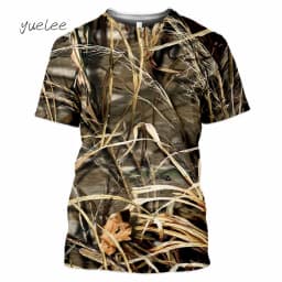 Novelty Men's T-Shirt 3D Woods Hunting Camouflage Print Short-Sleeved T-Shirt Outdoor Sports Tops Summer Men's Casual T-Shirt