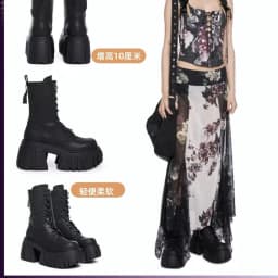 2025 New Cosplay Pumps Women Super High 10cm Thick-Soled Shoes British Style Punk Gothic Booties Platform Thigh High Boots