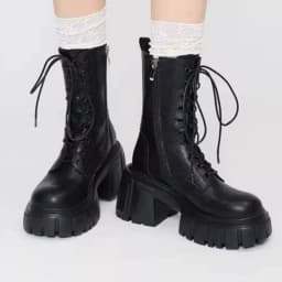 2025 New Cosplay Pumps Women Super High 10cm Thick-Soled Shoes British Style Punk Gothic Booties Platform Thigh High Boots