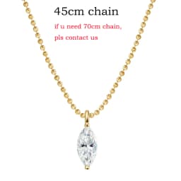 Smyoue 3CT 7*14MM Marquise Cut Moissanite Necklace for Women Solitaire Pendant Sparkling Chain Lab Diamond Pure 925 Jewelry