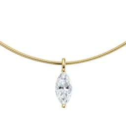 Smyoue 3CT 7*14MM Marquise Cut Moissanite Necklace for Women Solitaire Pendant Sparkling Chain Lab Diamond Pure 925 Jewelry