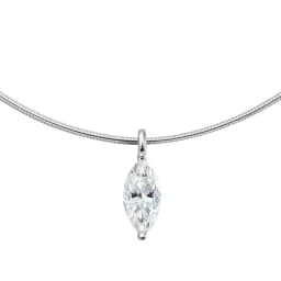 Smyoue 3CT 7*14MM Marquise Cut Moissanite Necklace for Women Solitaire Pendant Sparkling Chain Lab Diamond Pure 925 Jewelry