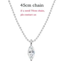 Smyoue 3CT 7*14MM Marquise Cut Moissanite Necklace for Women Solitaire Pendant Sparkling Chain Lab Diamond Pure 925 Jewelry