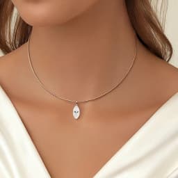 Smyoue 3CT 7*14MM Marquise Cut Moissanite Necklace for Women Solitaire Pendant Sparkling Chain Lab Diamond Pure 925 Jewelry