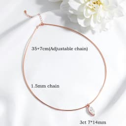 Smyoue 3CT 7*14MM Marquise Cut Moissanite Necklace for Women Solitaire Pendant Sparkling Chain Lab Diamond Pure 925 Jewelry