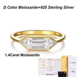 BXINY 1.4CT Moissanite Rings 925 Sterling Silver for Women Solitaire Lab Diamond Wedding Band Gifts Minimalist Jewelry with GRA