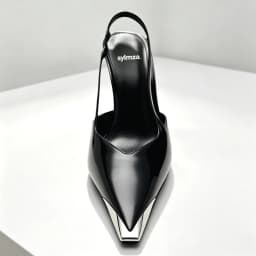 Novelty Metal Pointed Toe High Heels Women 2026 New Elegant Slingback Heeled Sandals Sexy Black Patent Leather Designer Shoes