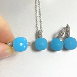 3Pcs/Set Women Ring Earrings Necklace Jewelry Set Inlay Zircon 30Colors Crystal Jewelry Set Platinum Plated Fashion Jewelry Gift