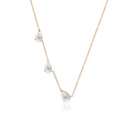 Smyoue Gradient Moissanite Necklace for Women 3 Gems Pear Cut Certified Luxury Pendant Lab Diamond Jewelry Sterling Silver 925