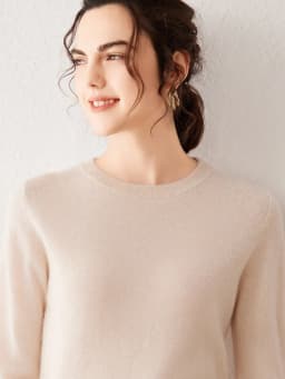 Women's 100% Pure Cashmere Sweater 2025 Fall Winter Crew Neck Long Sleeve Warm Soft Knitted Pullover New Knit Tops Women Clothes