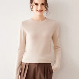 Women's 100% Pure Cashmere Sweater 2025 Fall Winter Crew Neck Long Sleeve Warm Soft Knitted Pullover New Knit Tops Women Clothes