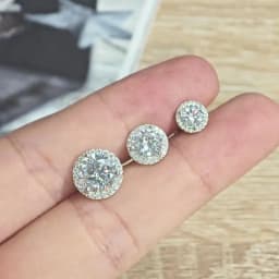 Lnngy Sparkling 5MM 6.5MM 8MM Certified Moissanite Earrings 925 Sterling Silver Round Stud Earring 2025 New Women Jewelry Gift