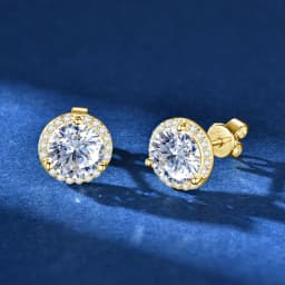 Lnngy Sparkling 5MM 6.5MM 8MM Certified Moissanite Earrings 925 Sterling Silver Round Stud Earring 2025 New Women Jewelry Gift