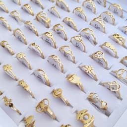 100 Pieces Stainless Steel Engraved Rings for Men and Women Fashion Charm Jewelry Gift Hollow Flower Finger Rings Wholesale Lots