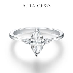 ATTAGEMS 2023 Marquise 1CT Moissanite Ring Real 925 Sterling Silver Rings for Women Men Anniversary Fine Jewelry Wedding Gift