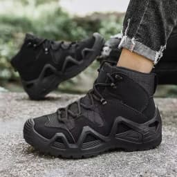 Men's mid top boots, outdoor sports shoes, hiking shoes, anti slip trendy workwear shoes, training shoes, sports shoes