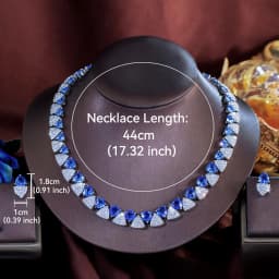 ThreeGraces Luxury Unique Shiny Synthetic Tanzanite and Zirconia Triangle Shape Bridal Wedding Party Jewelry Set for Women T1081