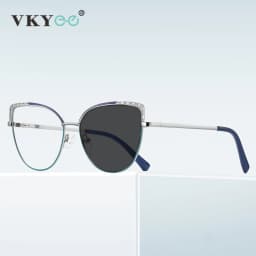 VKYEE Metal Geometric Women's Anti-Blue Light Glasses Fashionable Design Customizable Prescription Photochromic 3112