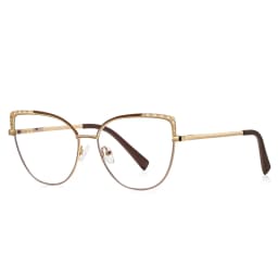 VKYEE Metal Geometric Women's Anti-Blue Light Glasses Fashionable Design Customizable Prescription Photochromic 3112