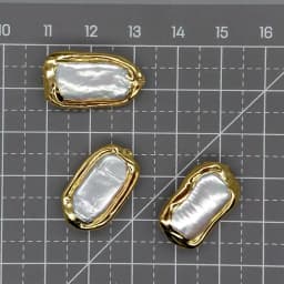 10Pcs Rectangle Pearl Connector Beads Pearl Loose Bead for Jewelry Making