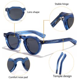 CATERSIDE Acetate Simple Men Sunglasses Polarized Small Frame High-Quality Frame Sun Glasses Women Party Travel Outdoor Glasses