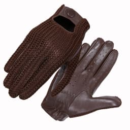 Men's Classic Real Leather Retro Unlined Driving Knitted Sports Riding Equestrianism Touch Screen Short Gloves