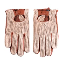 Men's Classic Real Leather Retro Unlined Driving Knitted Sports Riding Equestrianism Touch Screen Short Gloves