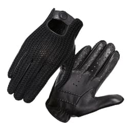Men's Classic Real Leather Retro Unlined Driving Knitted Sports Riding Equestrianism Touch Screen Short Gloves