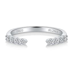 LinkerLove Moissanite Ring Open Wedding Band S925 Sterling Silver for Women 18K Gold Plated Diamond Ring Party Trendy Jewelry