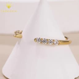 LinkerLove Moissanite Ring Open Wedding Band S925 Sterling Silver for Women 18K Gold Plated Diamond Ring Party Trendy Jewelry