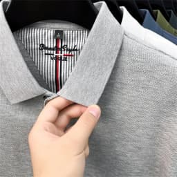 2026 Summer New Men's 100% Mercerized Cotton Short Sleeve Polo Shirt Premium Casual Business Breathable Tops with Striped Detail