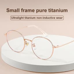 VICKY High Quality Round Ultra-light ALL Titanium Eyeglass Frames Women Myopia Prescription Eyewear Reading Glasses 30821