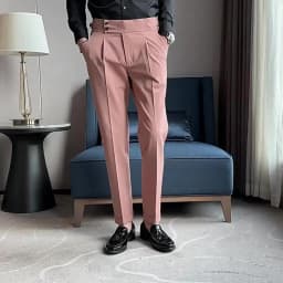 Men Pants Classic Men's Office Trousers Slim Fit High Waist Vintage Pockets for Formal Business Style Elegant Formal Pants
